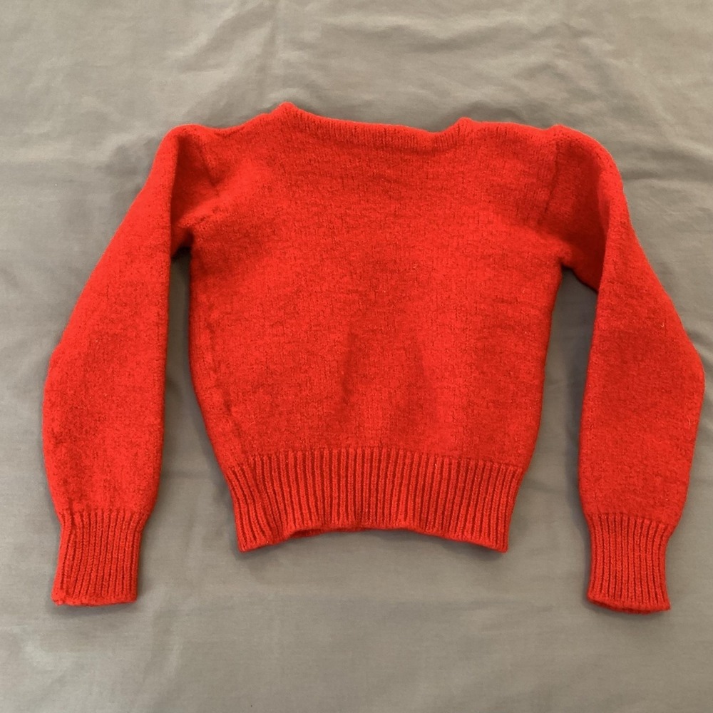 Cambridge Dry Goods Company Sweater Youth 8 Red Wool Knit Pullover Made USA